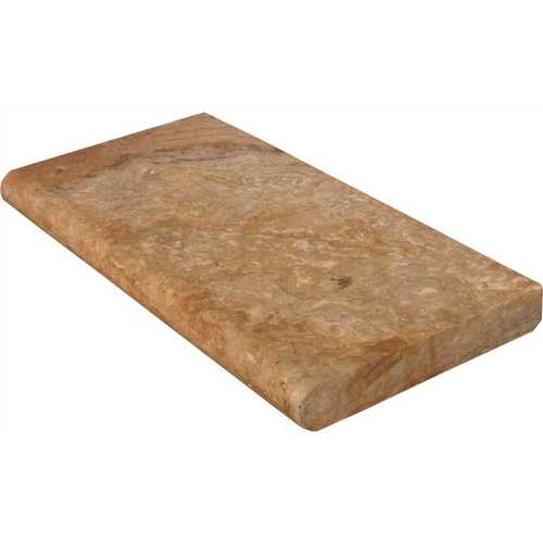 Porcini 16 in. x 24 in. Gold Travertine Pool Coping (10 7 sq. ft./Pallet) - pack of 10