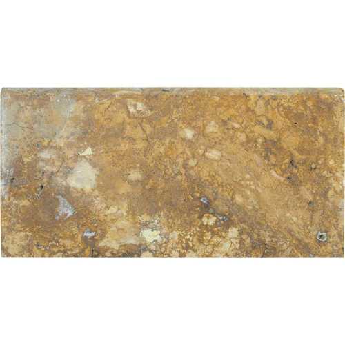 12 in. x 24 in. Riviera Brushed Travertine Pool Coping (40- sq. ft./Pallet) Gold - pack of 40