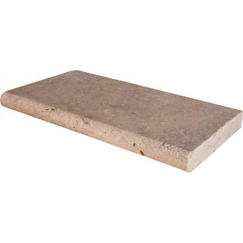 12 in. x 24 in. Silver Tumbled Travertine Pool Coping (40 sq. ft./Pallet) - pack of 40