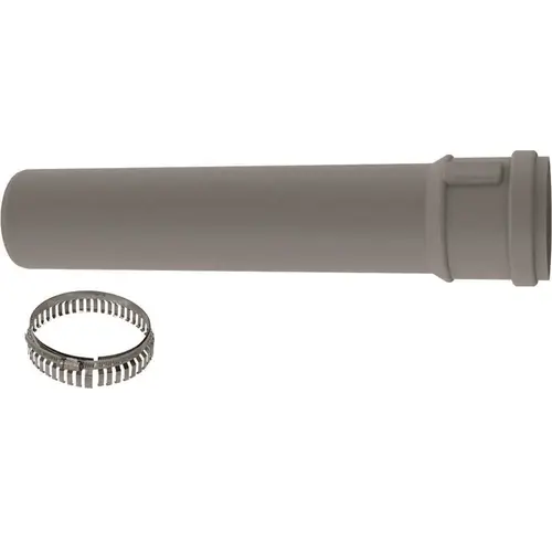 3 in. in Diameter 12 in. Length Polypropylene Pipe for Venting Water Heaters Gray