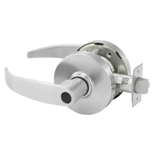 Grade 1 Entrance or Office Cylindrical Lock, P Lever, Less Cylinder, Satin Chrome Finish, Not Handed Satin Chrome