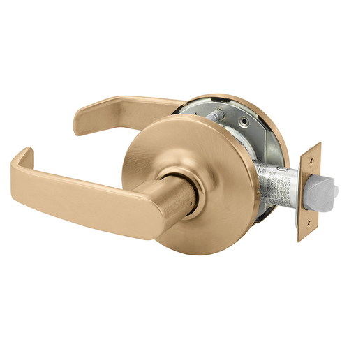 Grade 1 Passage Cylindrical Lock, L Lever, Non-Keyed, Satin Bronze Finish, Not Handed Satin Bronze