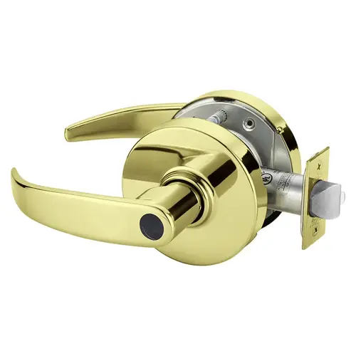 Grade 1 Classroom Cylindrical Lock, P Lever, Less Cylinder, Bright Brass Finish, Not Handed Bright Brass