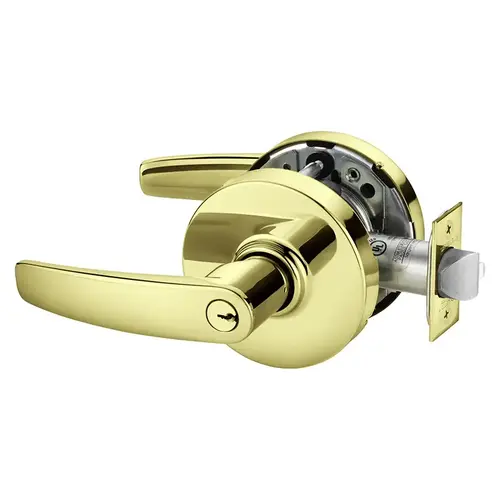 23-10XG71 LB 3 Electrified Cylindrical Lock Bright Brass