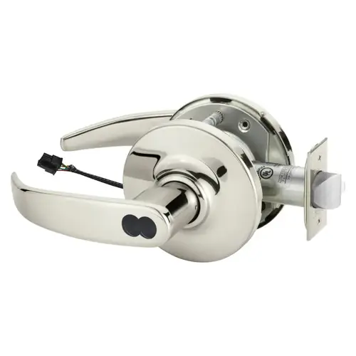 Electric Cylindrical Lock Bright Nickel Plated Clear Coated