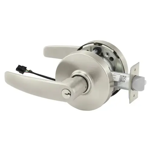 Electric Cylindrical Lock Satin Nickel Plated Clear Coated