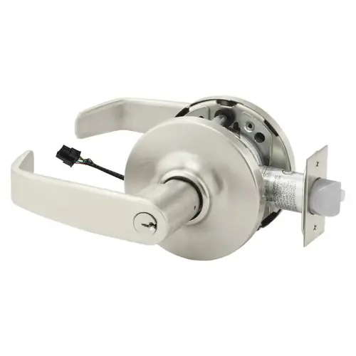 Electric Cylindrical Lock Satin Nickel Plated Clear Coated