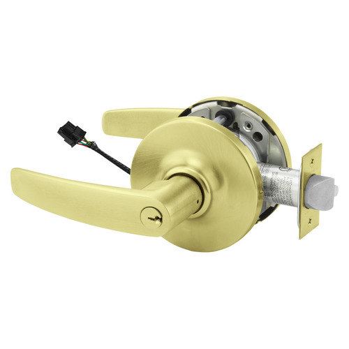 Electric Cylindrical Lock Satin Brass