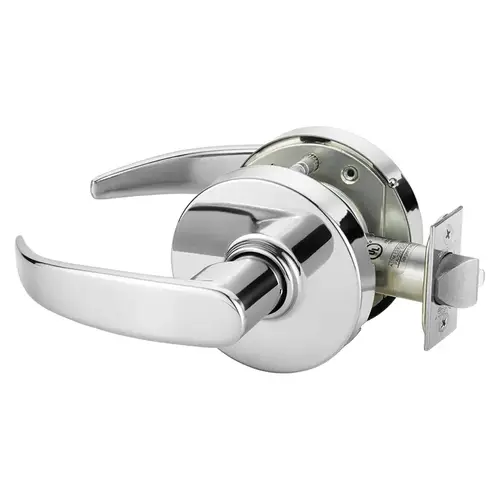 Grade 1 Passage Cylindrical Lock, P Lever, Non-Keyed, Bright Chrome Finish, Not Handed Bright Chrome