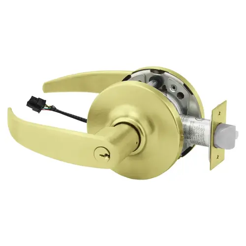 Electric Cylindrical Lock Satin Brass