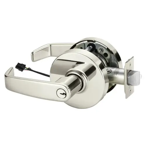 Electric Cylindrical Lock Bright Nickel Plated Clear Coated