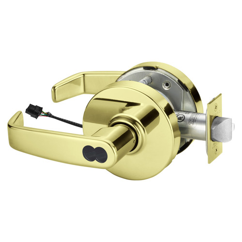 Electric Cylindrical Lock Bright Brass