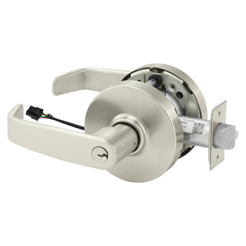 Electric Cylindrical Lock Satin Nickel Plated Clear Coated