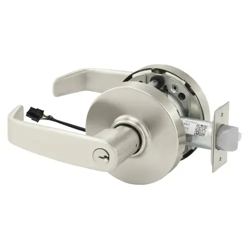 Electric Cylindrical Lock Satin Nickel Plated Clear Coated