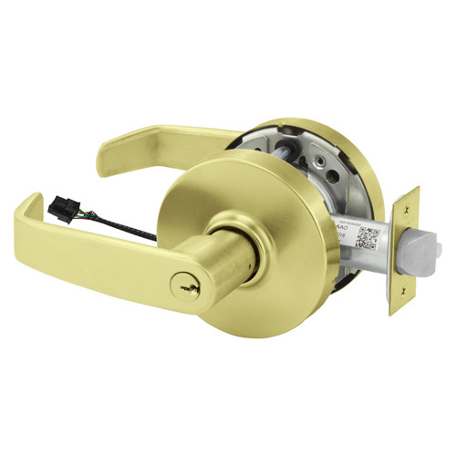 Electric Cylindrical Lock Satin Brass