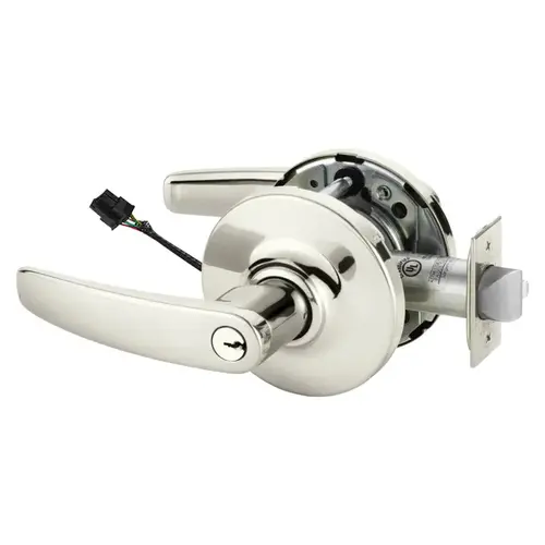 Electric Cylindrical Lock Bright Nickel Plated Clear Coated