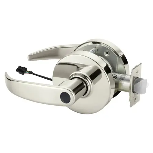 Electric Cylindrical Lock Bright Nickel Plated Clear Coated