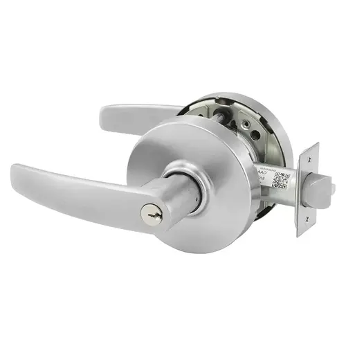 Grade 1 Entrance or Office Cylindrical Lock, B Lever, Conventional Cylinder, Satin Chrome Finish, Not Handed Satin Chrome