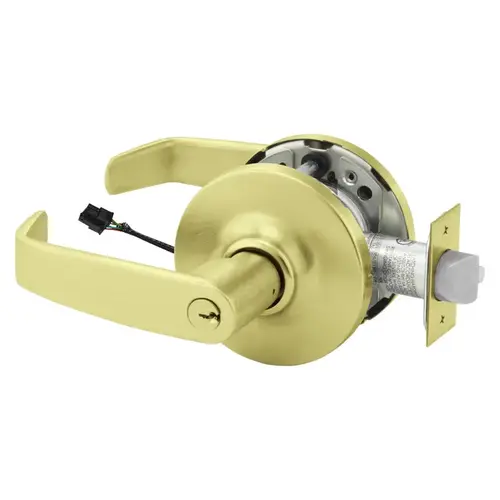 Electric Cylindrical Lock Satin Brass