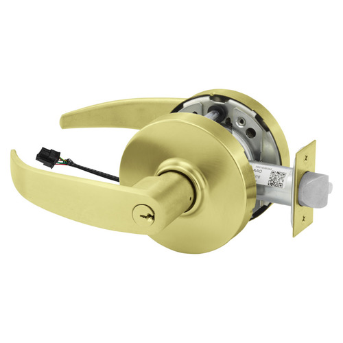 Electric Cylindrical Lock Satin Brass