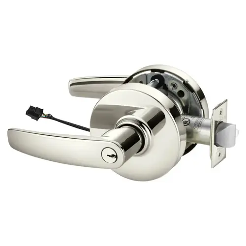 Electric Cylindrical Lock Bright Nickel Plated Clear Coated