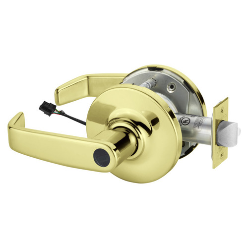 Electric Cylindrical Lock Bright Brass