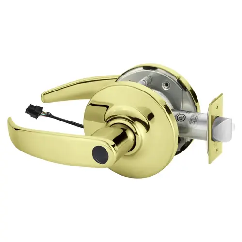 Electric Cylindrical Lock Bright Brass