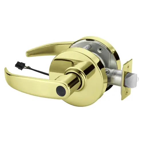 Electric Cylindrical Lock Bright Brass