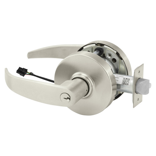 Electric Cylindrical Lock Satin Nickel Plated Clear Coated