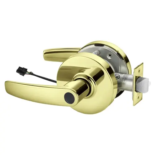 Electric Cylindrical Lock Bright Brass