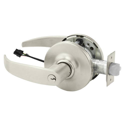 Electric Cylindrical Lock Satin Nickel Plated Clear Coated