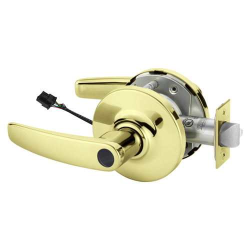 Electric Cylindrical Lock Bright Brass