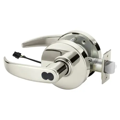 Electric Cylindrical Lock Bright Nickel Plated Clear Coated