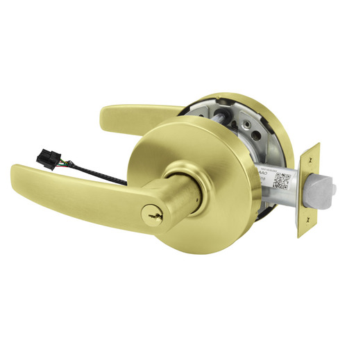 Electric Cylindrical Lock Satin Brass