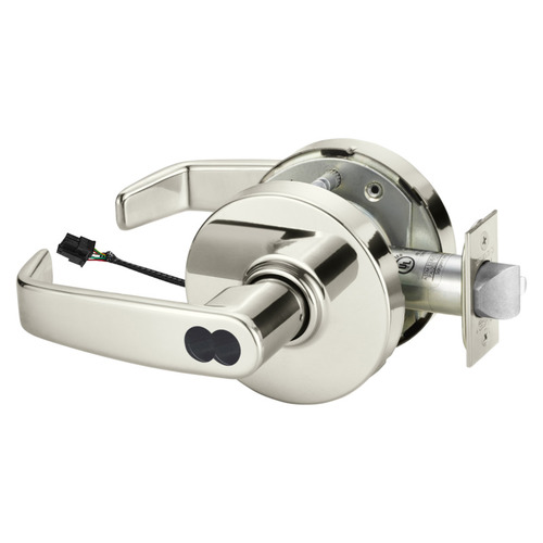 Electric Cylindrical Lock Bright Nickel Plated Clear Coated