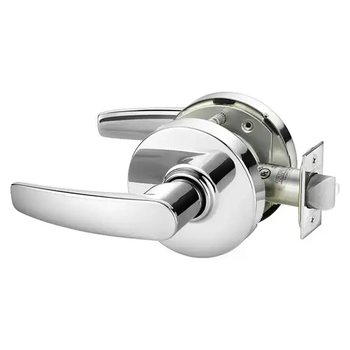 Grade 1 Passage Cylindrical Lock, B Lever, Non-Keyed, Bright Chrome Finish, Not Handed Bright Chrome