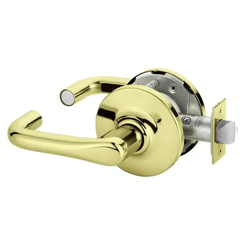 Grade 1 Passage Cylindrical Lock, J Lever, Non-Keyed, Bright Brass Finish, Not Handed Bright Brass