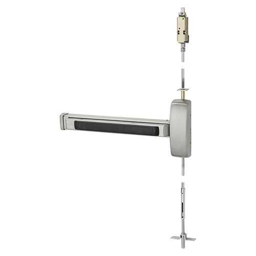 Exit Device Satin Nickel Plated Clear Coated Exit Device Satin Nickel Plated Clear Coated