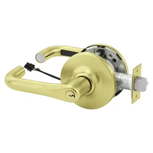 Electric Cylindrical Lock Satin Brass