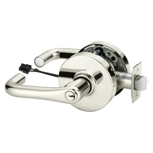 Electric Cylindrical Lock Bright Nickel Plated Clear Coated