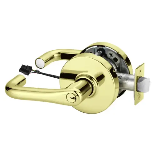 Electric Cylindrical Lock Bright Brass