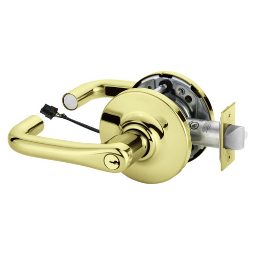 Electric Cylindrical Lock Bright Brass