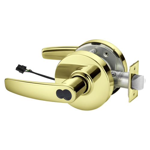 Electric Cylindrical Lock Bright Brass