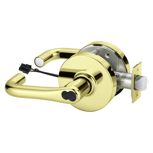 Electric Cylindrical Lock Bright Brass