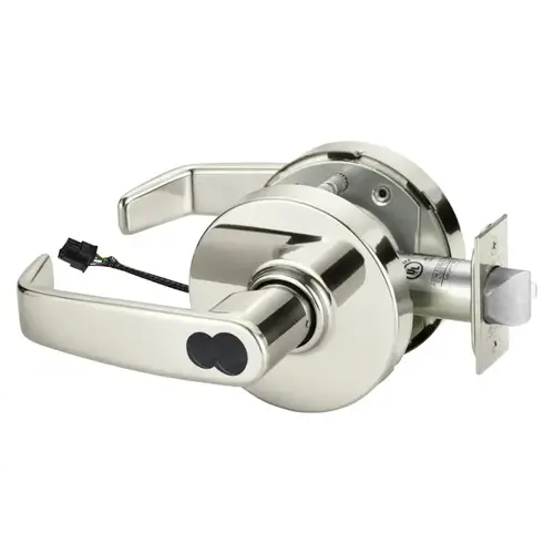 Electric Cylindrical Lock Bright Nickel Plated Clear Coated