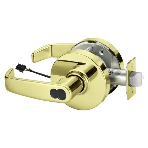 Electric Cylindrical Lock Bright Brass