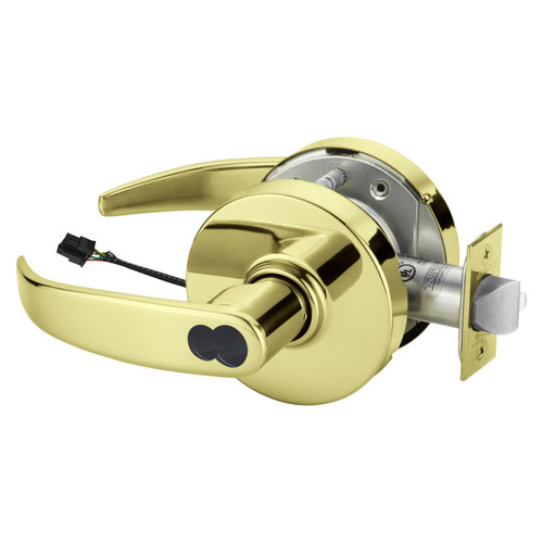 Electric Cylindrical Lock Bright Brass