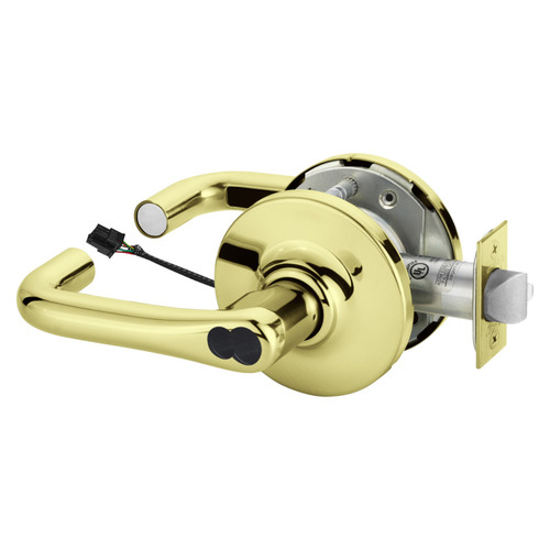 Electric Cylindrical Lock Bright Brass