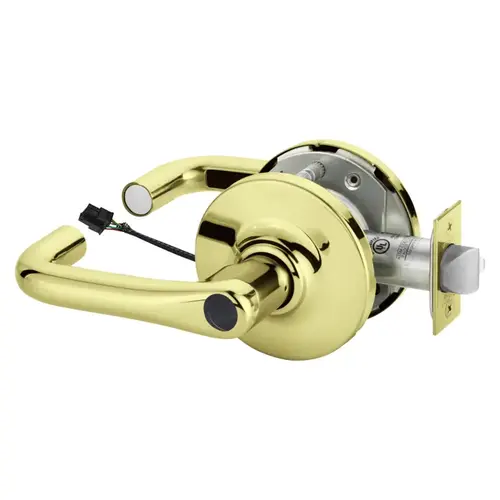 Electric Cylindrical Lock Bright Brass