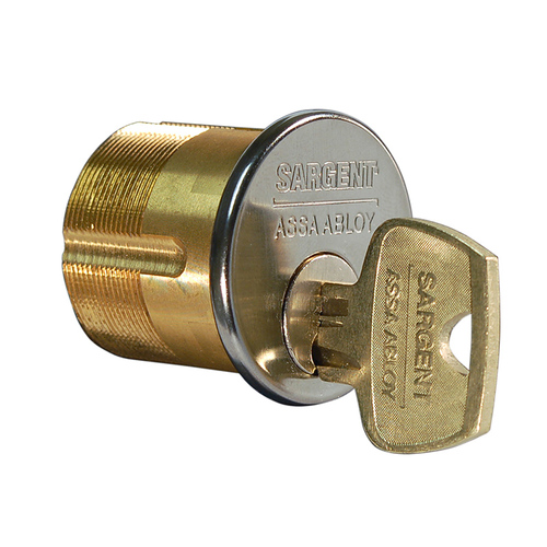 Mortise Cylinder 1-1/8", CG Keyway, 6-Pin, Cam, 1-Bitted, 2 Nickel Silver Keys, 630/US32D Stainless Steel